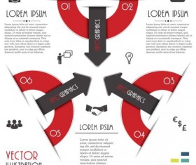 Red with black infographic creative vector 07