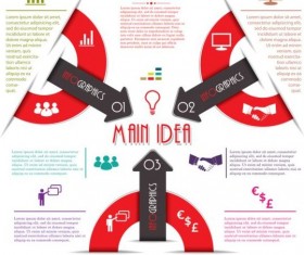 Red with black infographic creative vector 08