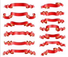 Red with golden ribbon ornate vector