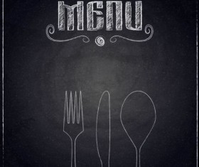 Restaurant menu with blackboard background vector 04