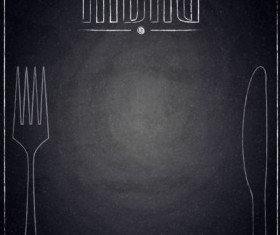 Restaurant menu with blackboard background vector 08