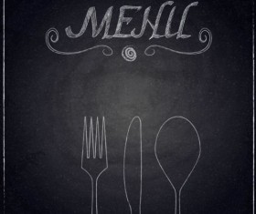 Restaurant menu with blackboard background vector 10