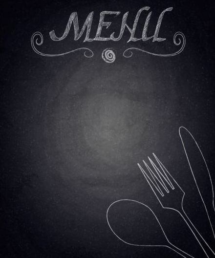Restaurant menu with blackboard background vector 11