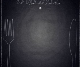 Restaurant menu with blackboard background vector 13