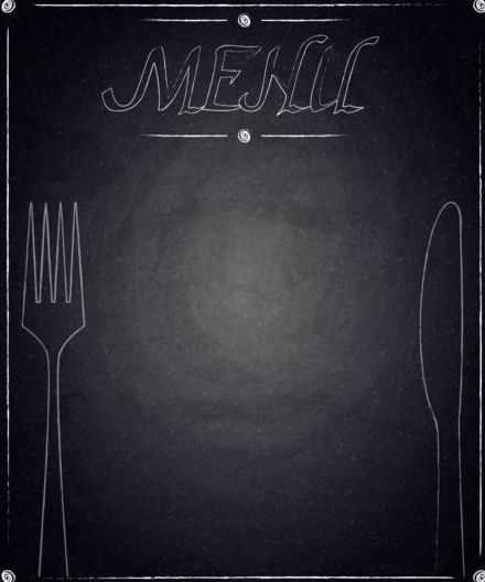 Restaurant menu with blackboard background vector 13