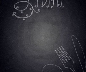 Restaurant menu with blackboard background vector 15