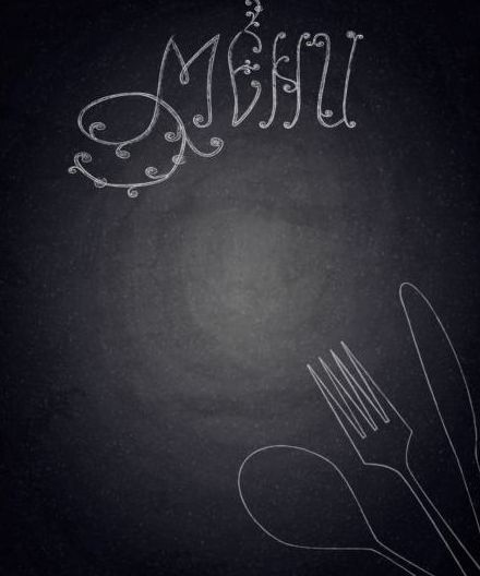 Restaurant menu with blackboard background vector 15