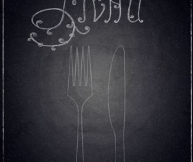 Restaurant menu with blackboard background vector 17