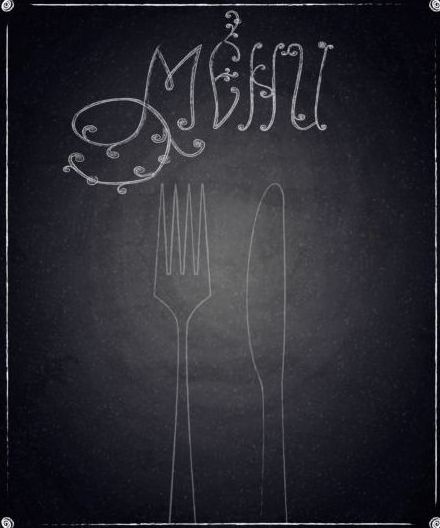 Restaurant menu with blackboard background vector 17