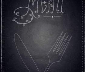 Restaurant menu with blackboard background vector 19