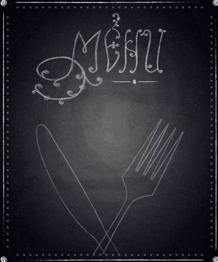 Restaurant menu with blackboard background vector 19
