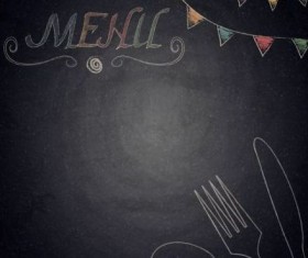 Restaurant menu with blackboard background vector 20