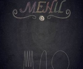 Restaurant menu with blackboard background vector 22