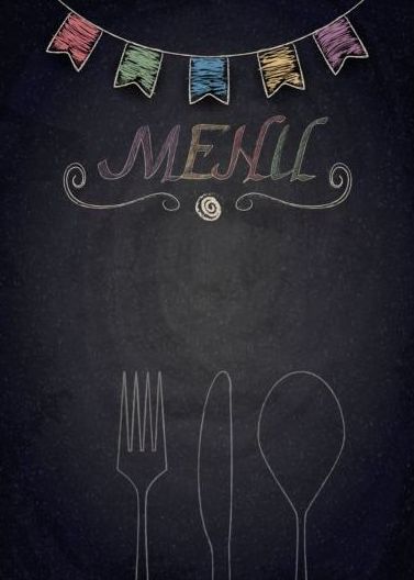 Restaurant menu with blackboard background vector 22