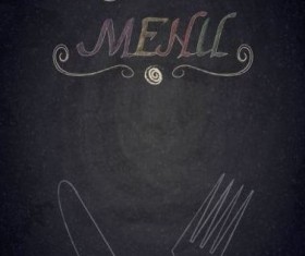Restaurant menu with blackboard background vector 23