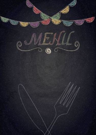 Restaurant menu with blackboard background vector 23
