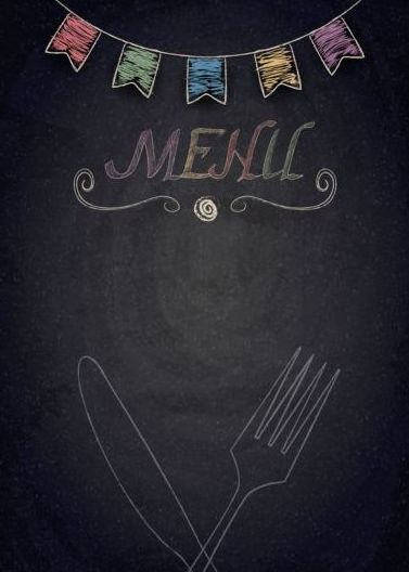 Restaurant menu with blackboard background vector 24