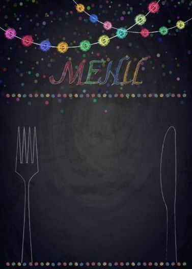 Restaurant menu with blackboard background vector 26