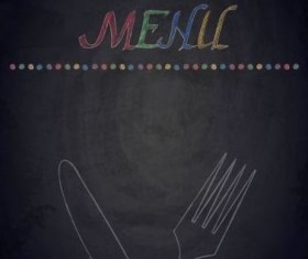 Restaurant menu with blackboard background vector 27