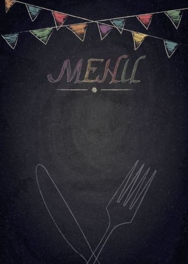 Restaurant menu with blackboard background vector 28