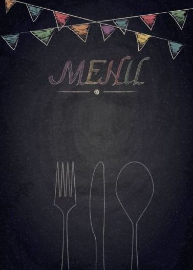 Restaurant menu with blackboard background vector 29