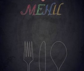 Restaurant menu with blackboard background vector 30