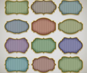 Retro colored labels vector set