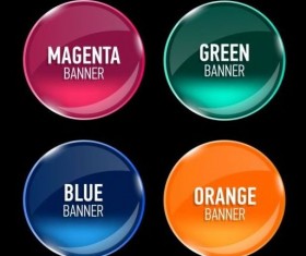 Round glass banners vector