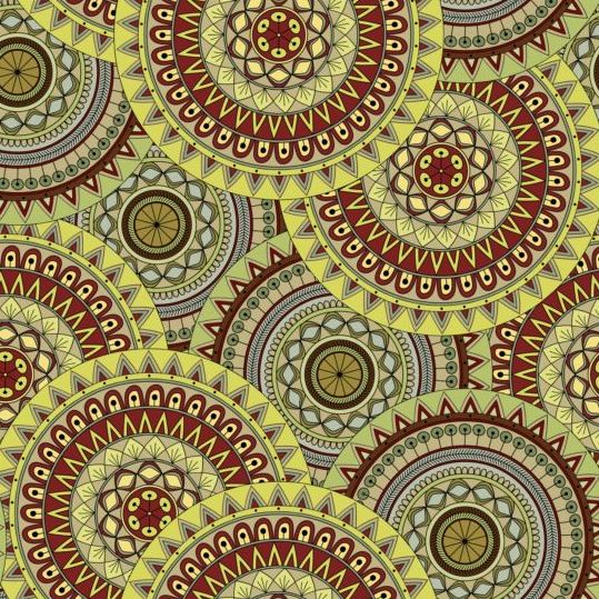 Round mandala seamless pattern vector 06
