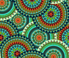 Round mandala seamless pattern vector 07