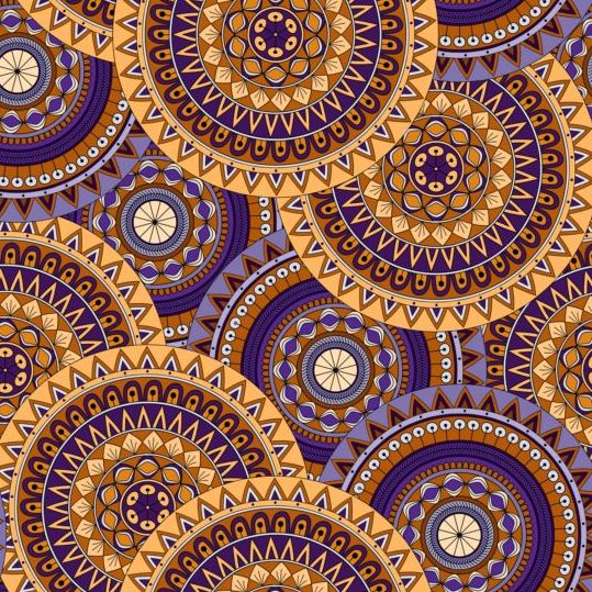 Round mandala seamless pattern vector 09