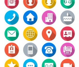 Round media icons set 01