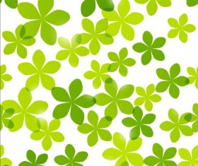 Seamless pattern with green flowers vector 01