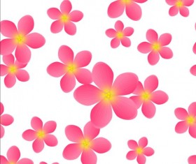 Seamless pattern with pink flowers vector