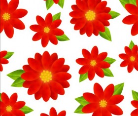 Seamless pattern with red flowers