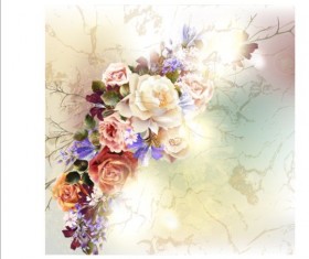 Shining flower with grunge background vector