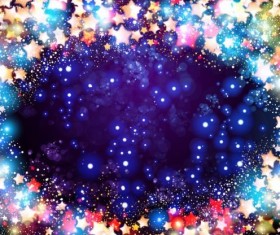 Shining star with halation background vector material 02