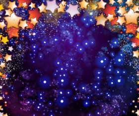 Shining star with halation background vector material 03