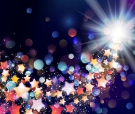 Shining star with halation background vector material 07