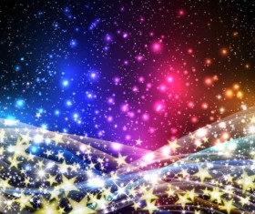 Shining star with halation background vector material 09