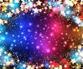 Shining star with halation background vector material 11