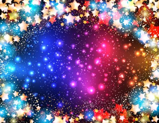 Shining star with halation background vector material 11