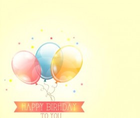 Shiny balloon with birthday background vector 02