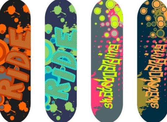 Skateboard design material vector 14