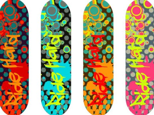 Skateboard design material vector 15
