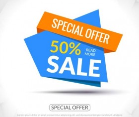Special offer sale labels vector 09