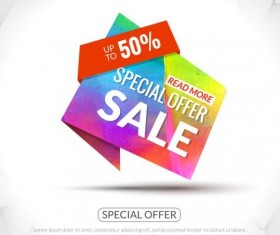 Special offer sale labels vector 13