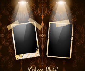 Spotlight with grunge photo background vector 02