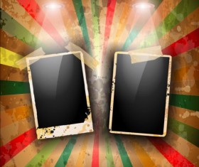 Spotlight with grunge photo background vector 04