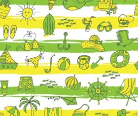 Summer beach seamless pattern vectors 06